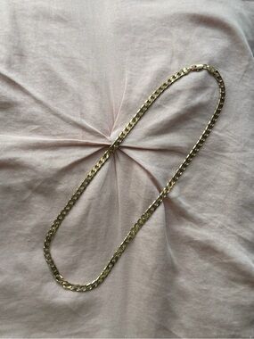 Gold Plated Tone Figaro Chain Necklace
